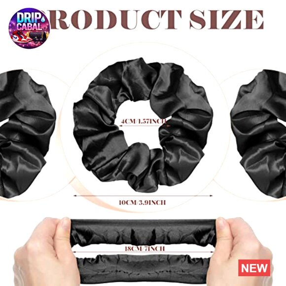 Silk Satin Scrunchies Hair Ties Vintage Elastic Bands Large Ponytail Accessories